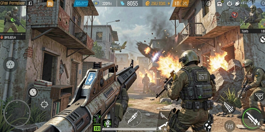 Tampilan spektakuler dari gameplay <strong>8055</strong> yang penuh aksi.