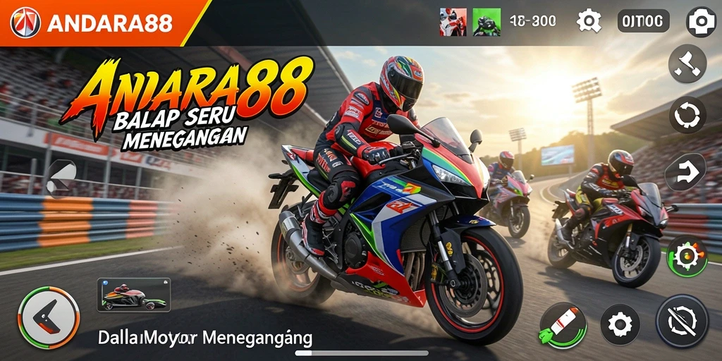 Gameplay mengesankan dari ANDARA88 dengan sepeda motor balap.