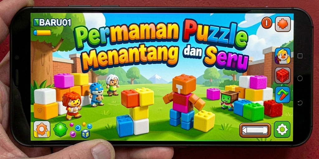 Tampilan layar utama game BARU01 dengan teka-teki menantang.