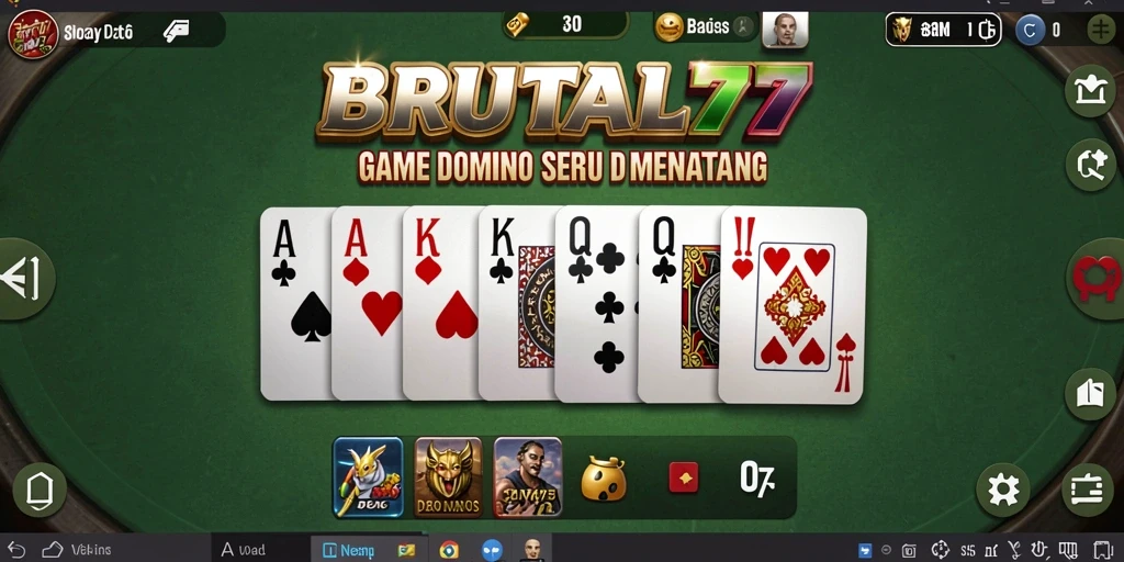 Tampilan utama gameplay Domino BRUTAL77 yang menarik.