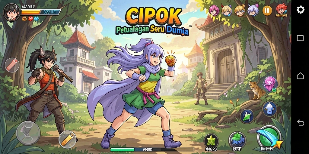 Gameplay menakjubkan dengan karakter anime yang mendebarkan.