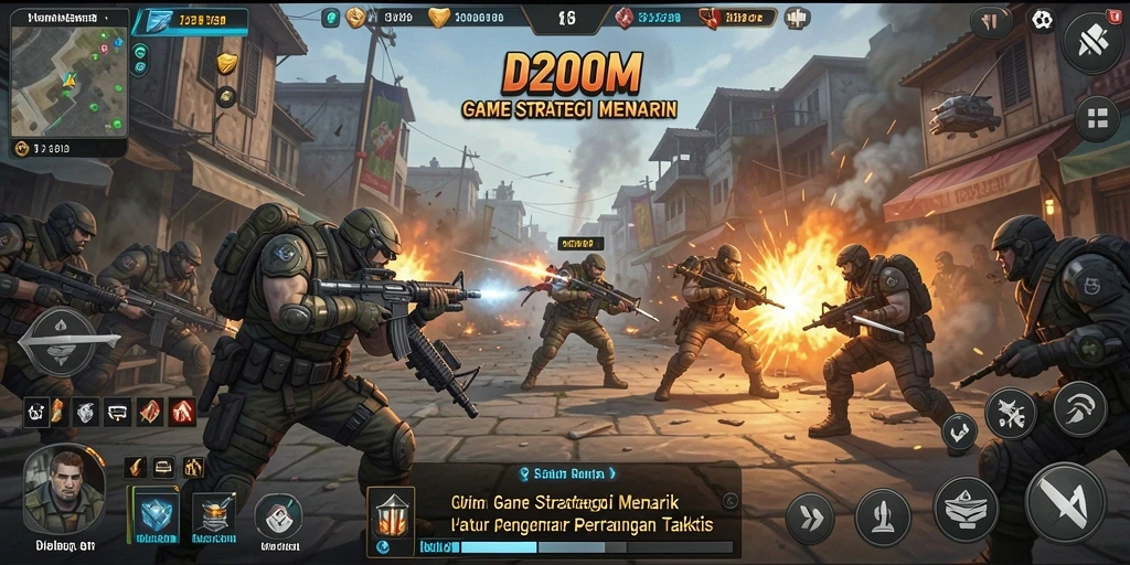 Tampilan gameplay D200M yang menegangkan dengan strategi pertempuran.