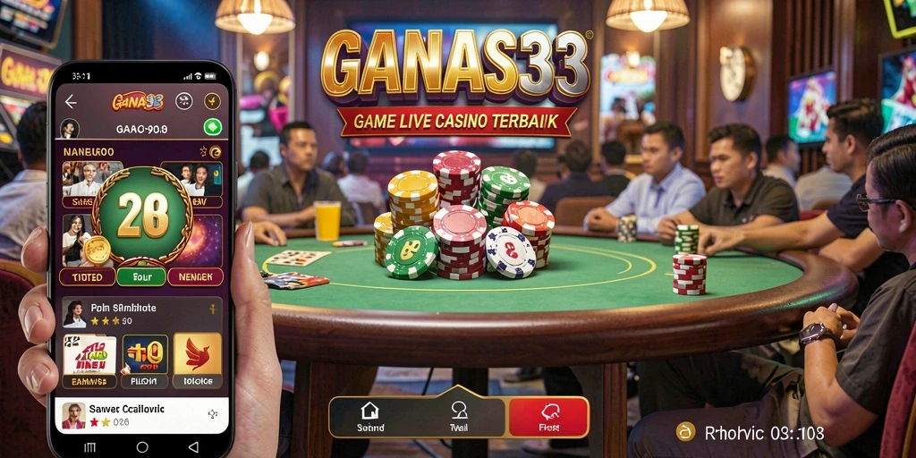 Tampilan permainan Live Casino yang menarik di GANAS33.