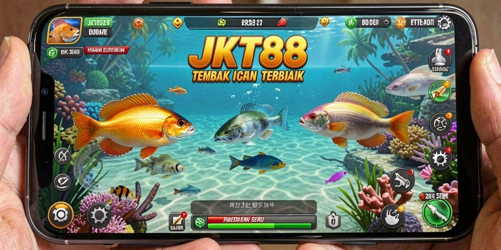 Screenshot JKT88 menampilkan gameplay seru Tembak Ikan yang menantang.