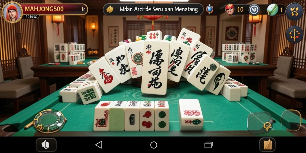 Tampilan gameplay arcade seru dari MAHJONG500.