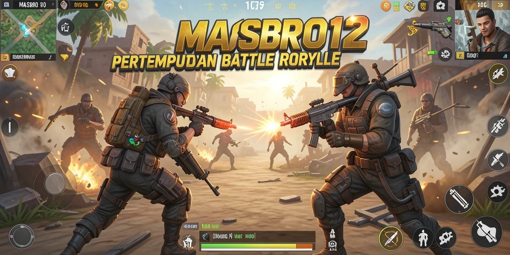 Tampilan gameplay seru dalam pertempuran Battle Royale.