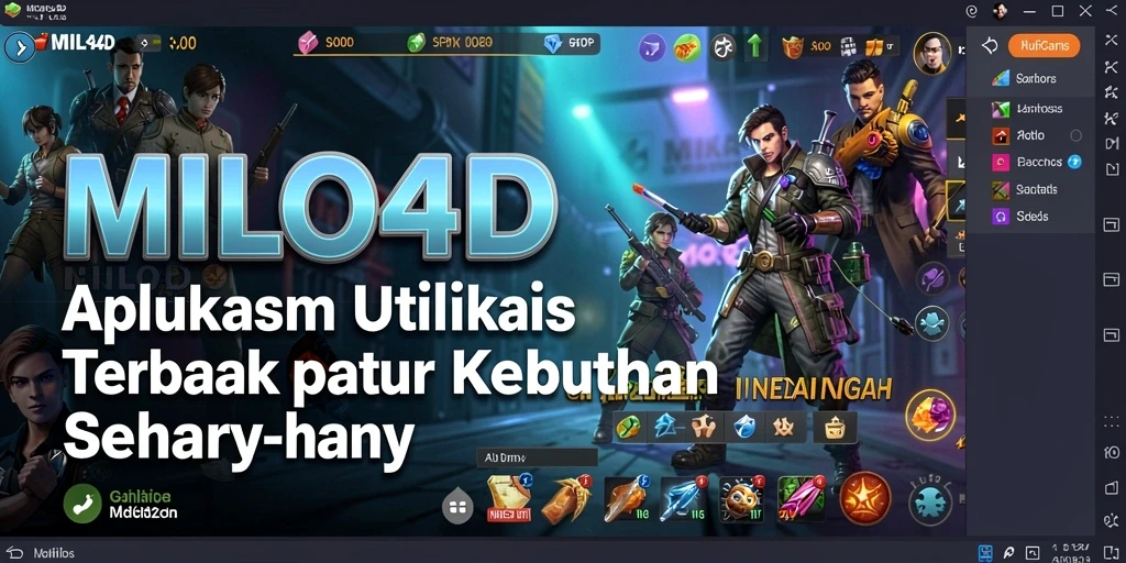 Tampilan utama dari MILO4D dengan fitur utilitas yang menarik.