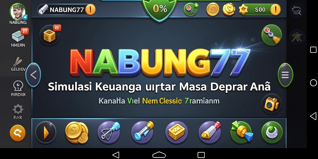 Screenshot gameplay NABUNG77 menunjukkan pengalaman simulasi keuangan yang mendidik.