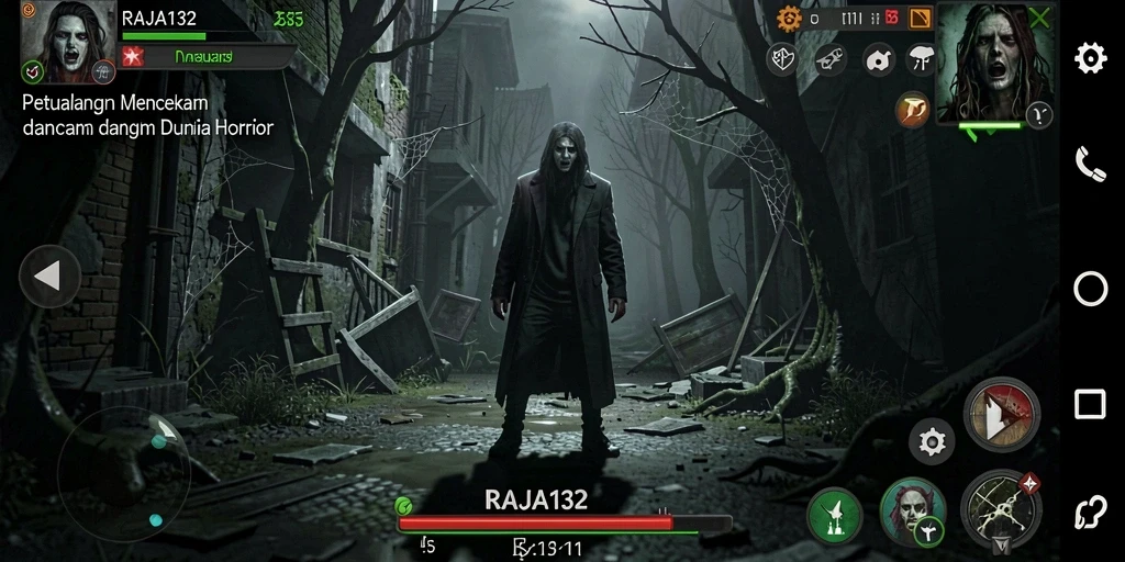 Tampilan gameplay menegangkan dari RAJA132 yang membuat pemain merinding.