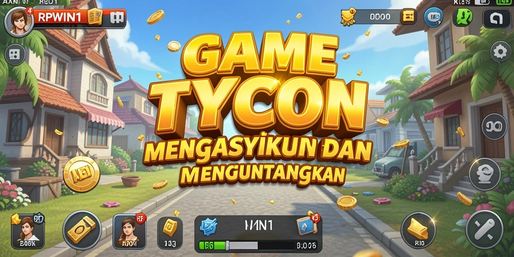 Screenshot utama RPWIN1 menampilkan gameplay seru dalam mengelola bisnis Tycoon.