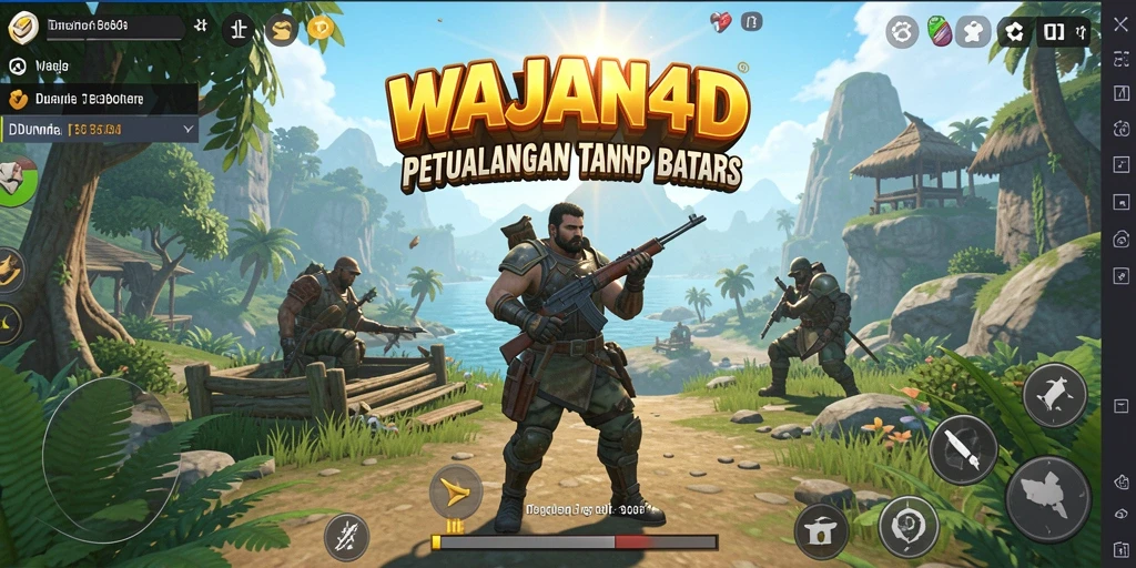 Tampilan gameplay mendebarkan di WAJAN4D dengan dunia terbuka yang luas.