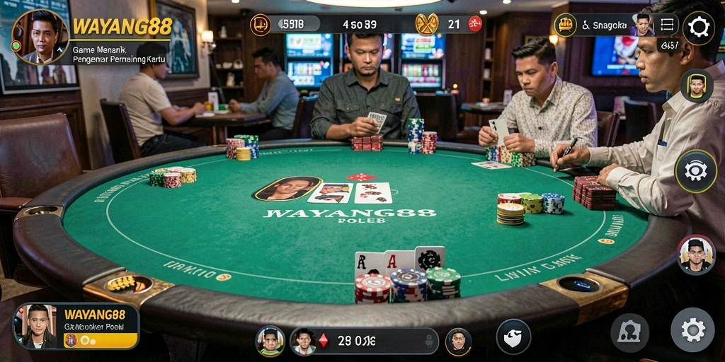Tampilan gameplay Poker yang seru dan mendebarkan di WAYANG88.