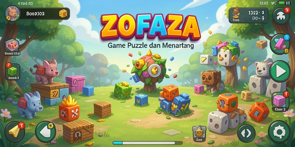 Screenshot menampilkan gameplay seru ZOFAZA dalam menyelesaikan teka-teki.